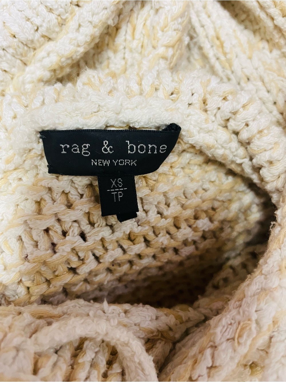 Rag & Bone Cozy Cream Knit Hoodie Sweater - Women’s Size XS - Picture 3 of 3